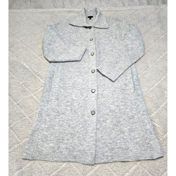 Talbots Women's Gray Button-Up Long Knit Cardigan Coat S Acrylic Blend Size S - Picture 6 of 10